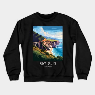 A Pop Art Travel Print of Big Sur - California - US Crewneck Sweatshirt